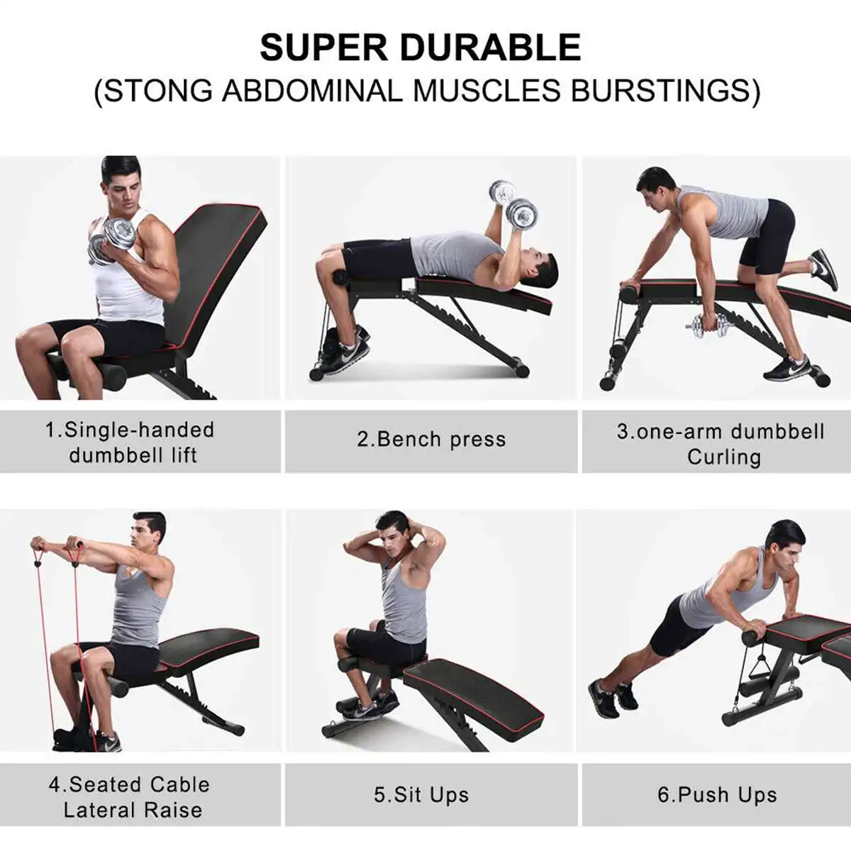350KG Pro Sit Up 7 Gear Adjustment Weight Incline Decline Foldable Workout Gym Exercise Sit-up Bench