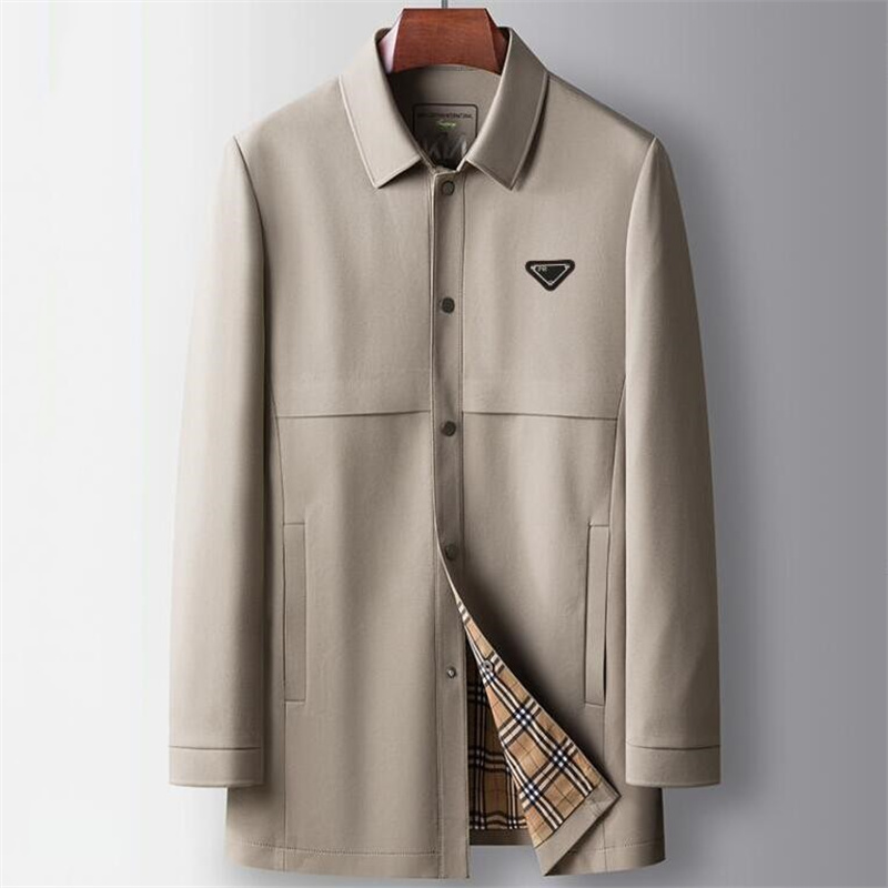 Men's Trench Coats designer 2024 New Brand Style Atutumn Winter Long Coat For Men Solid Color Single Breasted Luxury Overcoat Tops Clothing Size M-4XL N7IB