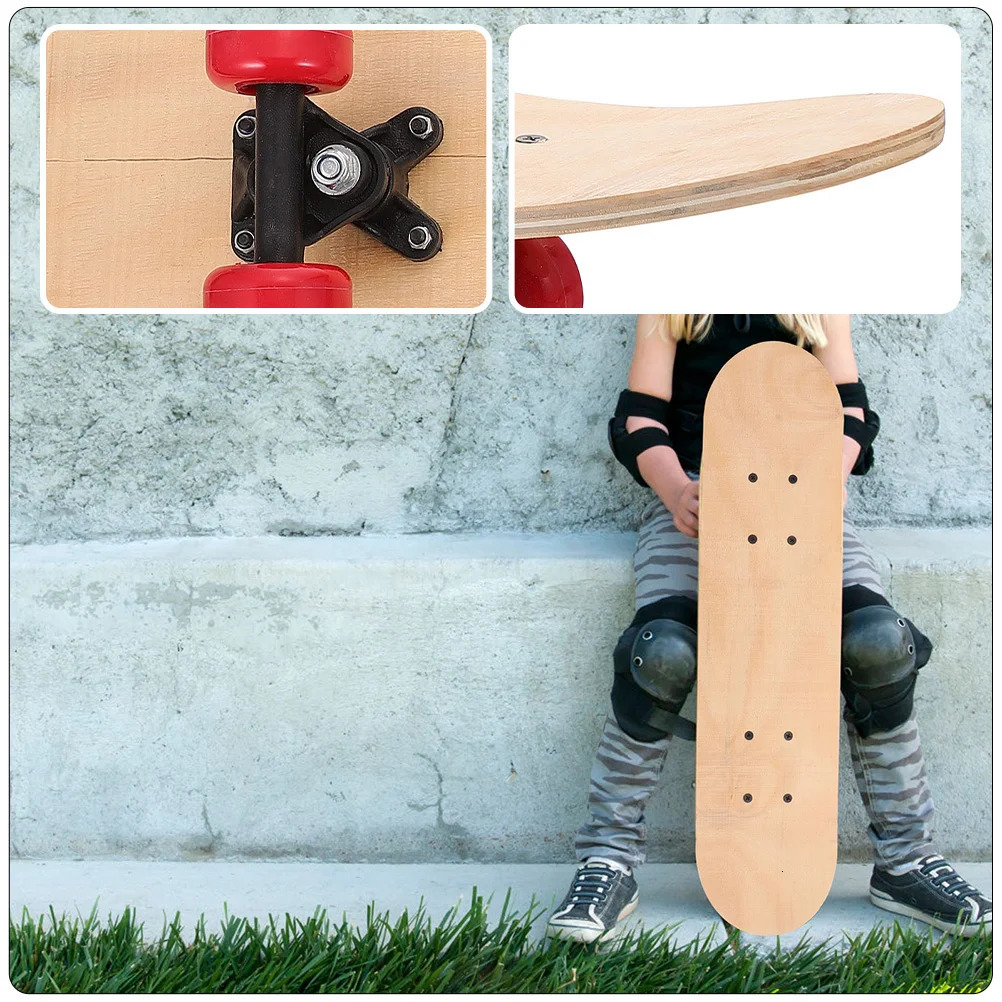 DIY Blank Skateboard Wooden Decks Longboard Wheel Truck Game Toys Outside Kids For Beginner Random 240528