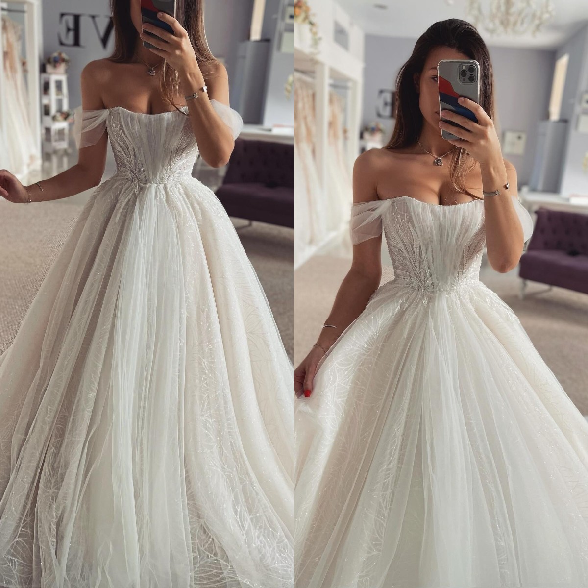 A E Vintage Dress For Bride Off Shoulder Country Wedding Dresses Tulle Vestidos Novia Lace Ing Bridal Gowns Robe De Mariage Es