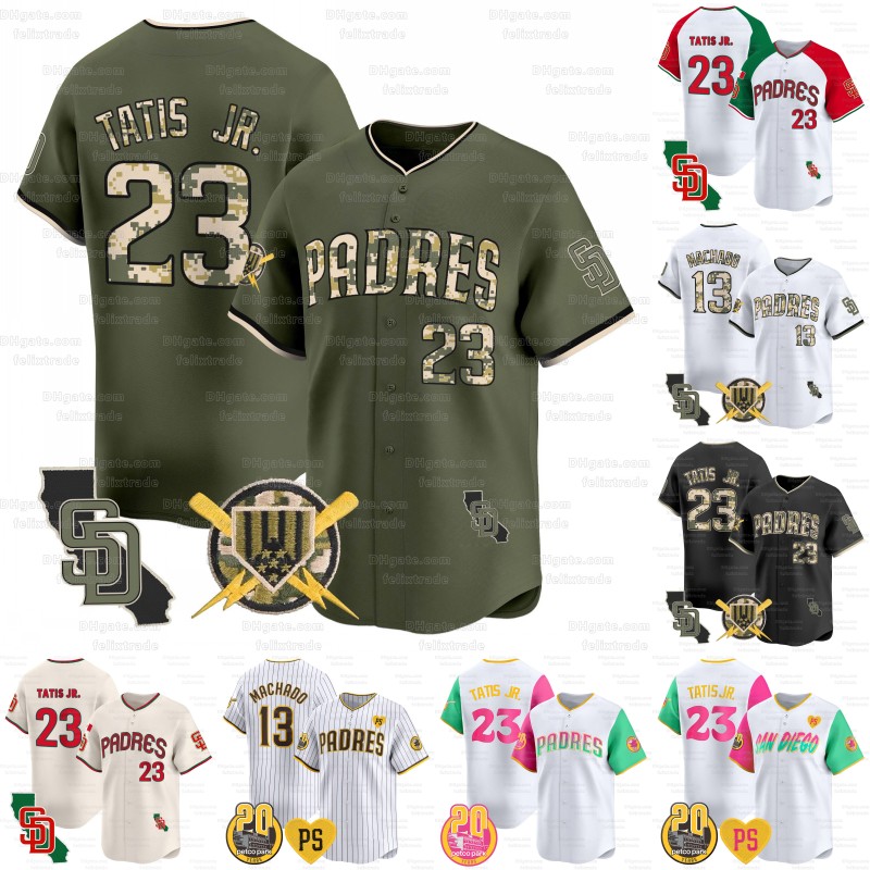 Fernando Tatis Jr. 2024 padres Jersey Manny Machado Jackson Merrill Ha-Seong Kim Dylan Cease Xander Bogaerts Joe Musgrove Cronenworth Yu Darvish Nelson Cruz San Diego