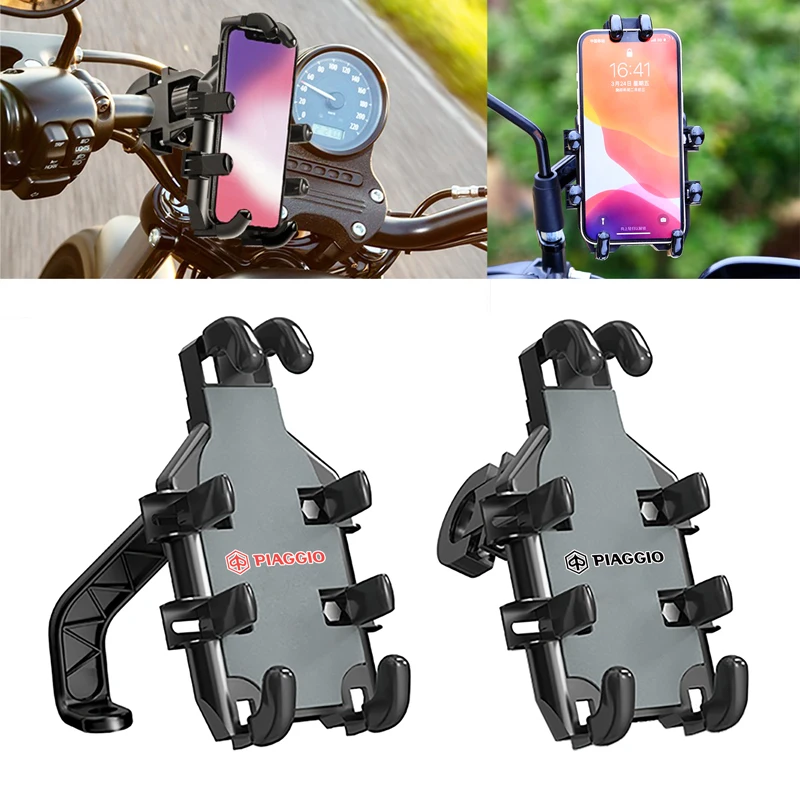 For PIAGGIO Liberty125 MP3 500 Medley Beverly 300 ZIP50 X7 X9 Accessories Motorcycle Handlebar Mobile Phone Holder Stand Bracket