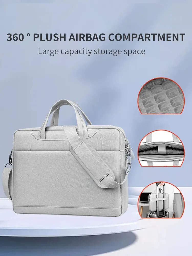 QINNXER Laptop Shoulder Case Business Large Capacity Crossbody Briefcase 15.6inch Thickened Shockproof Inner Tank Necessaire Bag 240528