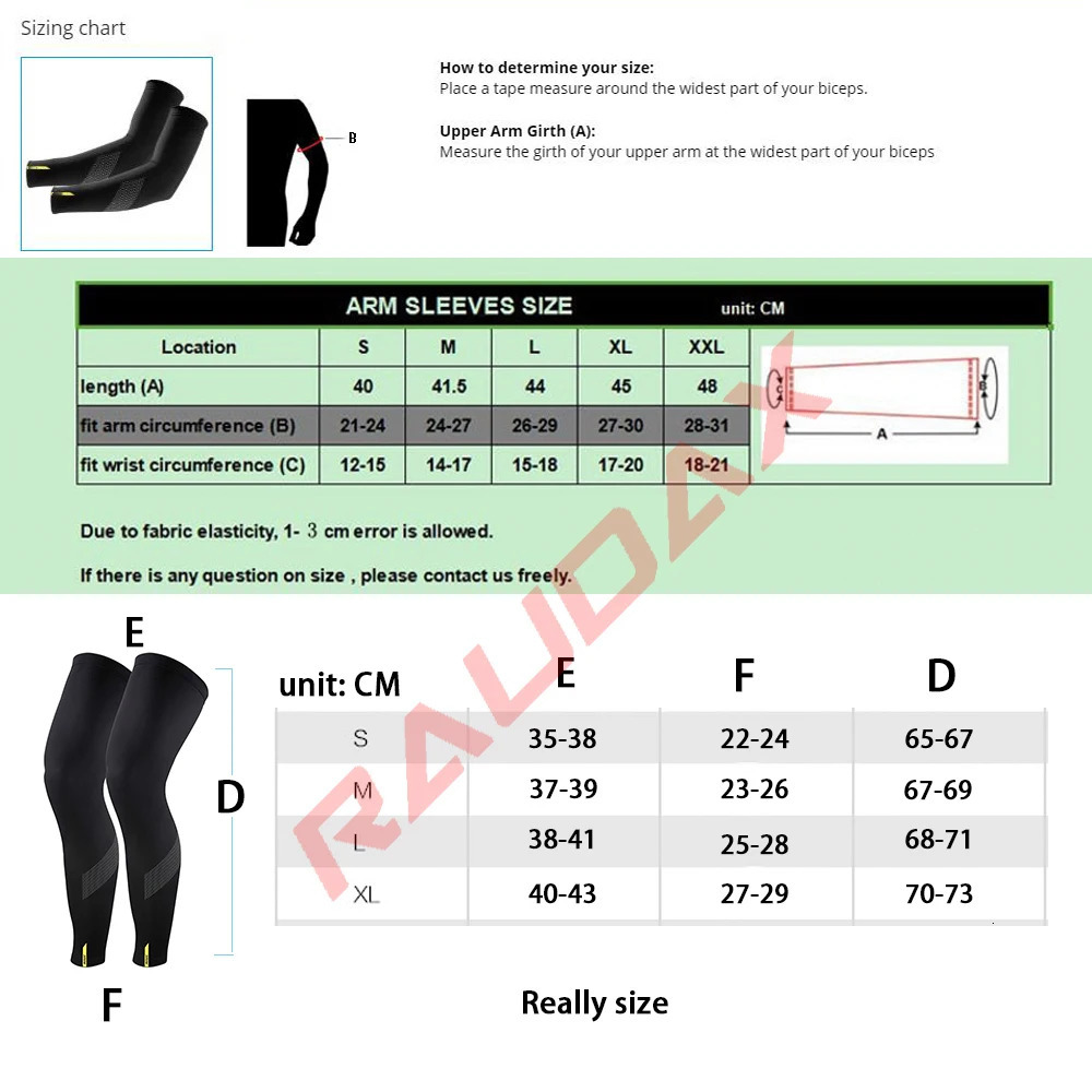 RAUDAX GCN Outdoor Sport Bike Leg Sleeve Bicycle Uv Sleeves Sun Protection Cuff Cover Protective Breathable Bicycle Arm Sleeves 240531