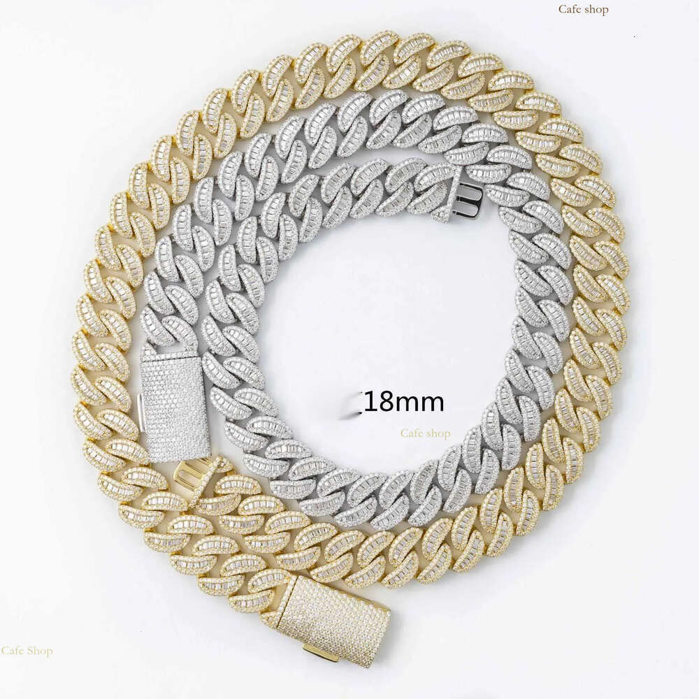 14mm Big Men Necklace Designer Jewelry Pendant Necklaces Bracelet with Seconds Over Tester Hip Hop Iced Out Vvs Moissanite Dia Sier Cuban k Chain AA+