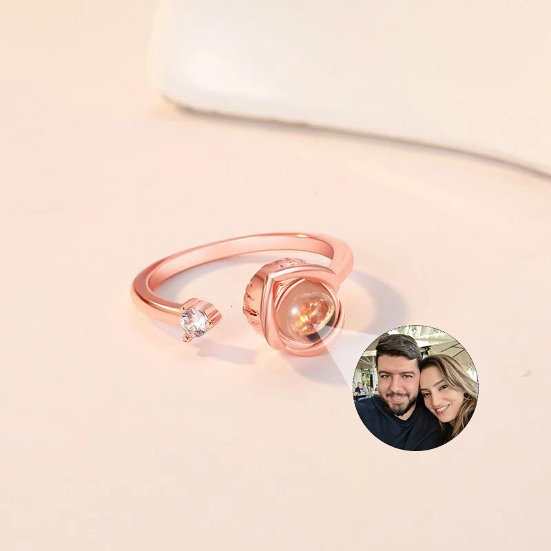 Custom Projection Po Ring For Women Personalized Jewelry Gift for WifeGirlfriend Birthday GiftAnniversary Gift Mothers Day 240530