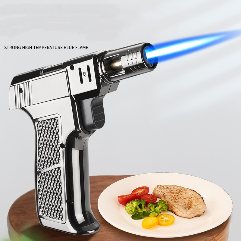 Windproof Turbine Torch Lighter: Butane Gas Metal BBQ Cigar Lighter dh5727163