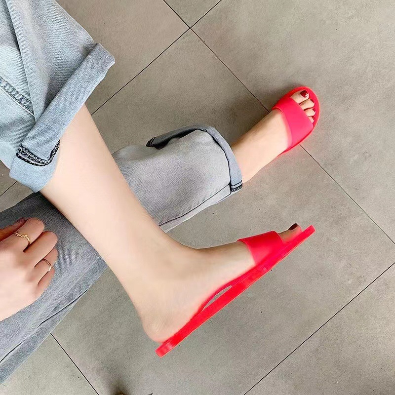 Women's Crystal Summer Large New Size Fashion Jelly Outwear Casual Home Couple slip and Anti Odor Slippers Lhshoe