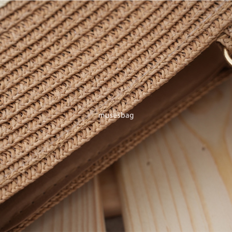 Fashion straw woven bag for women's beach bag designer luxury mini shoulder bag retro women's high-quality handbag versatile large capacity 