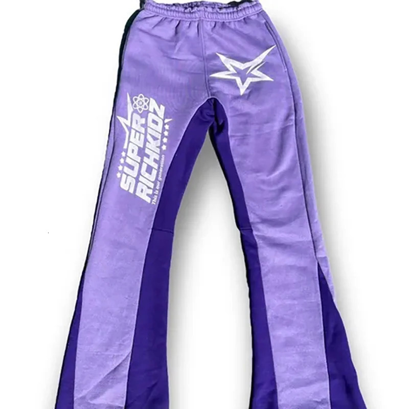 Y2k Pants Men Loose Graphic Trousers Casual Sweatpants Mid Waist Sporty Female Clothes Streetwear Hip Hop Vintage Flared Pants 240527