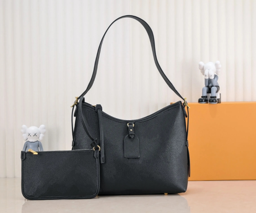 Luxury's Designers bags Carryall tote bag Women Shoulder Bag Embossed Black Leather Brown Large bag with Zipper Pouch Wallet Fashion Lady Handbags 2 sets cross body