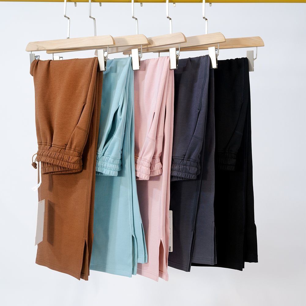 womens yoga Softstreme pants split-Hem long ladies high waist soft fabric straight jogger trousers Shows Legs Yoga Fitness