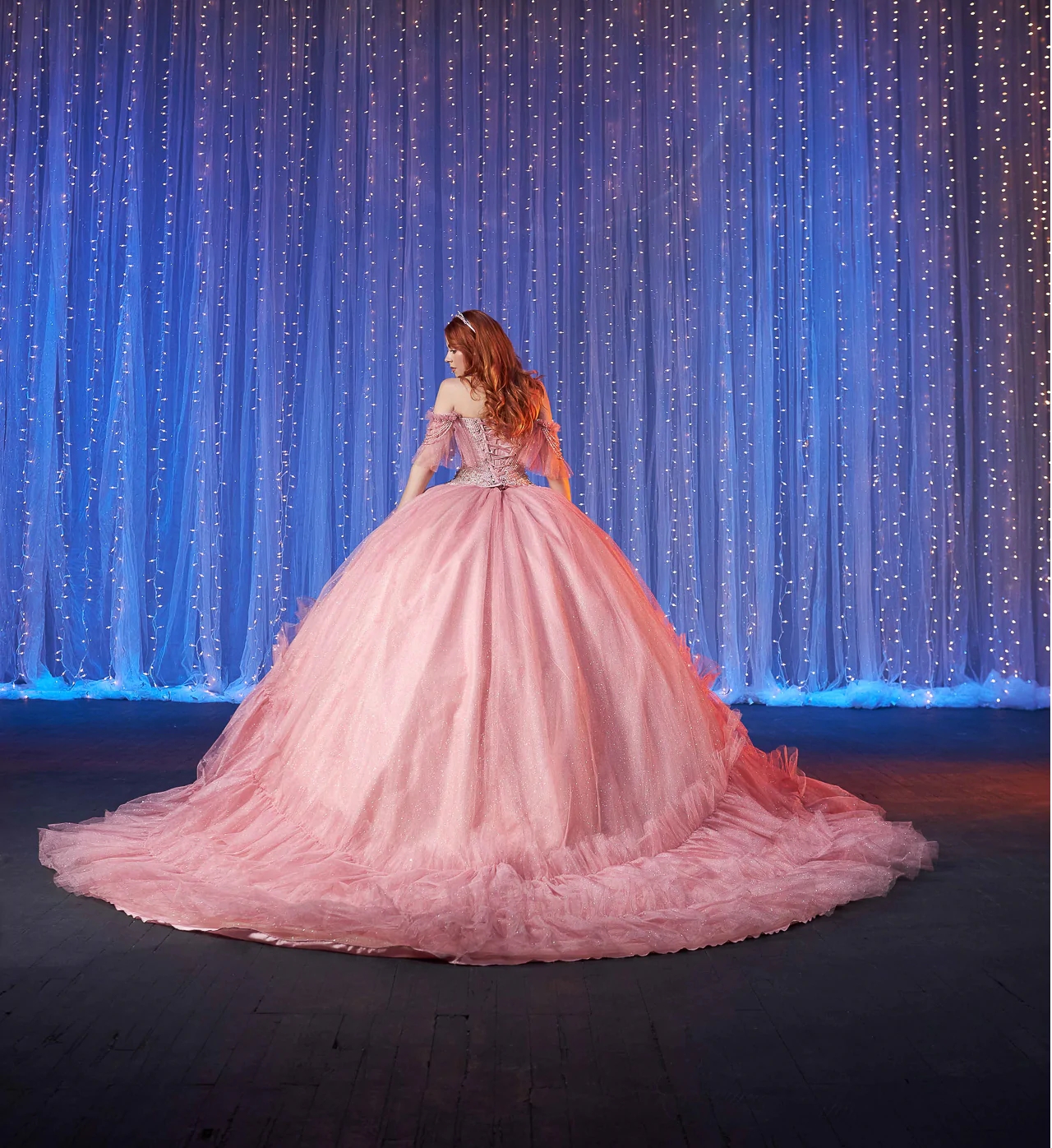 Pink Puffy Mexican Quinceanera Dresses Ball Gown Off The Shoulder Sparkly Tiered Beaded Charro Sweet 16 Dresses 15 Anos