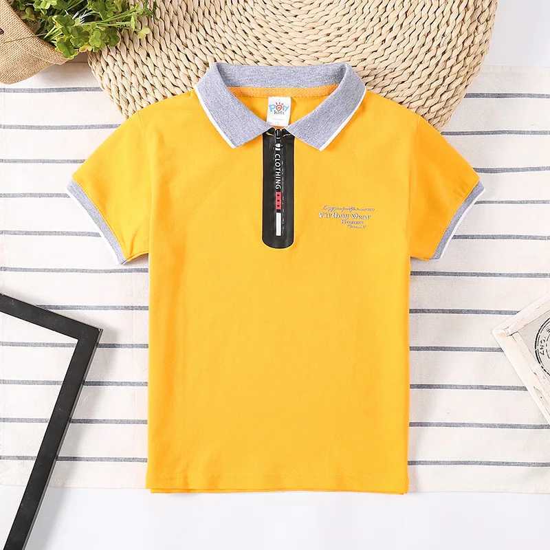Polos Polos Childrens polo shirt boys short seven piece T-shirt cotton baby polo shirt childrens lapel top WX5.29