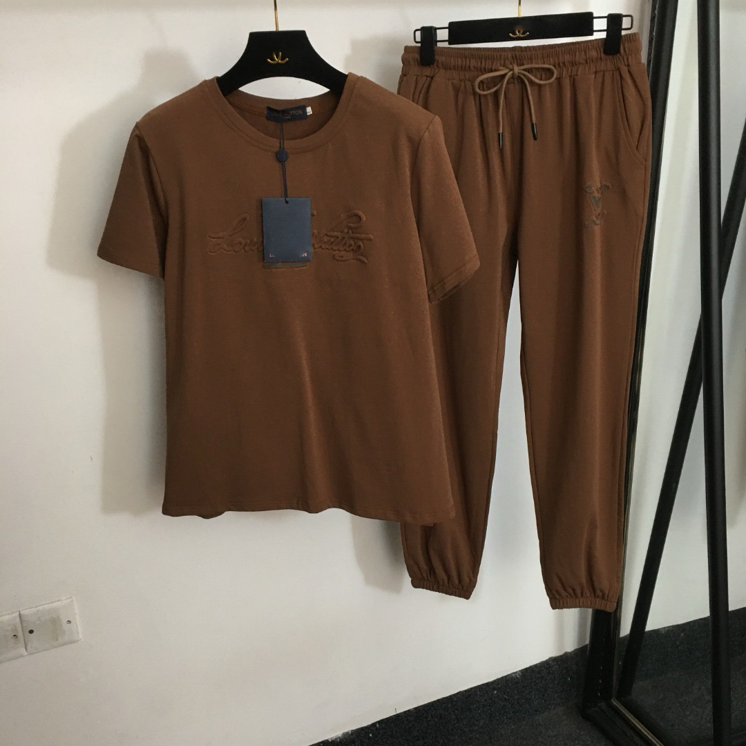 Women's Fashion Brand T-Shirts Casual Pants Fashion Two-piece Set Fashion Sportswear Set