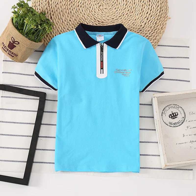 Polos Polos Childrens polo shirt boys short seven piece T-shirt cotton baby polo shirt childrens lapel top WX5.29