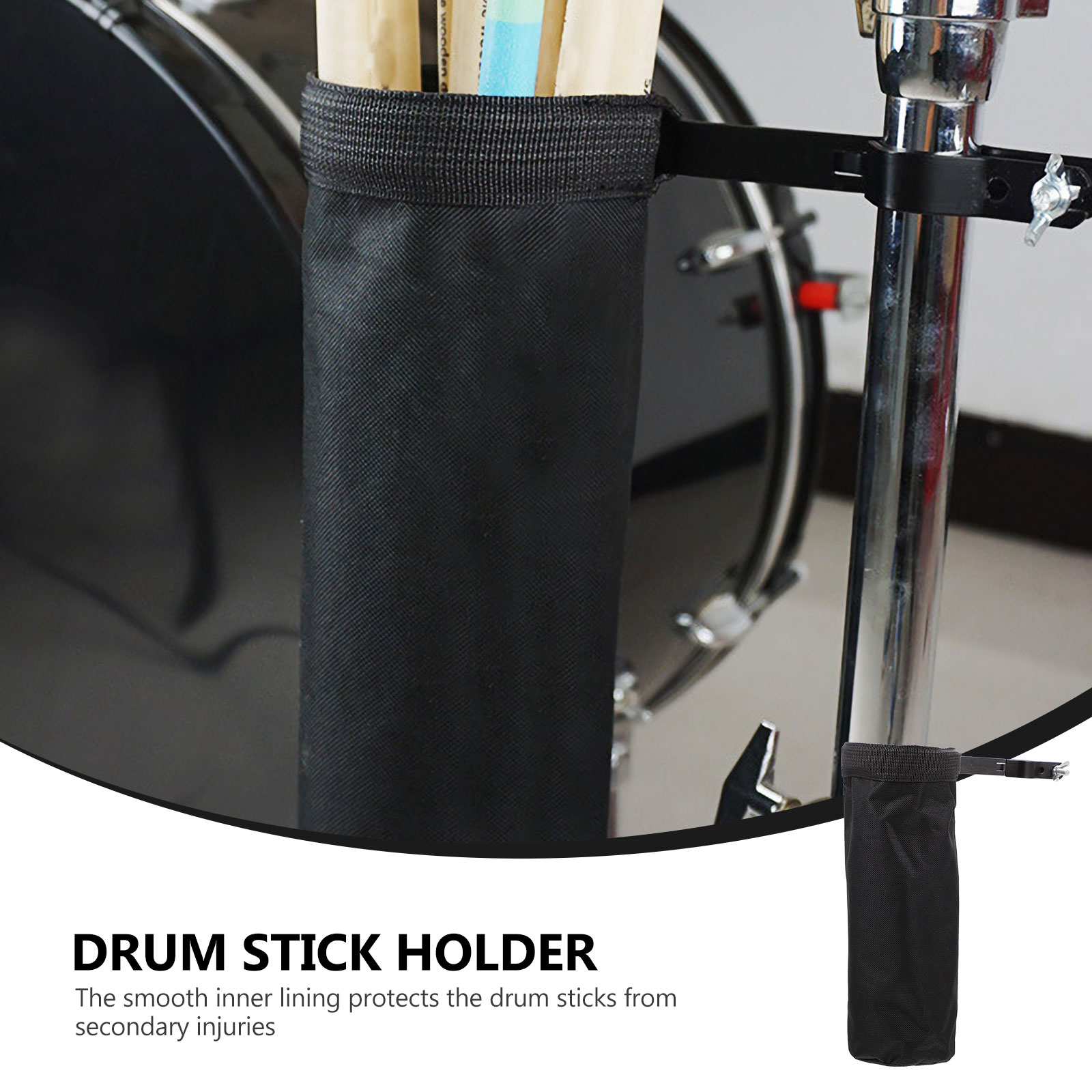 Drum Stick Bag Clamp Stand Baqueta Accessory Black Backpack Portable Drumstick Pouch Bracket