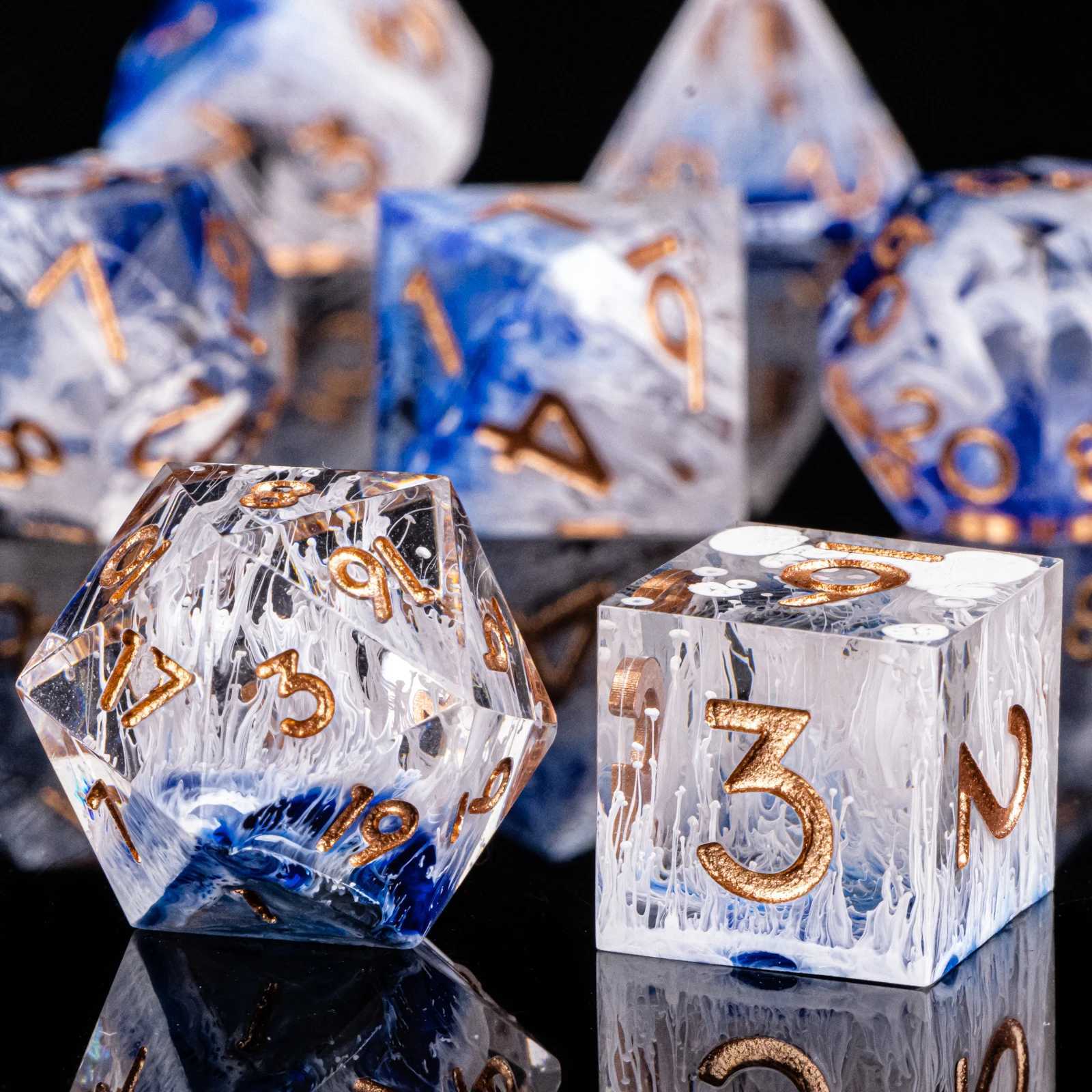 Dice Games Handmad DnD Polyhedral Dice Set For Dungeons and Dragons d and d Dice Sharp Edged Resin D D Dice Set Gifts D20 Dice s2452318