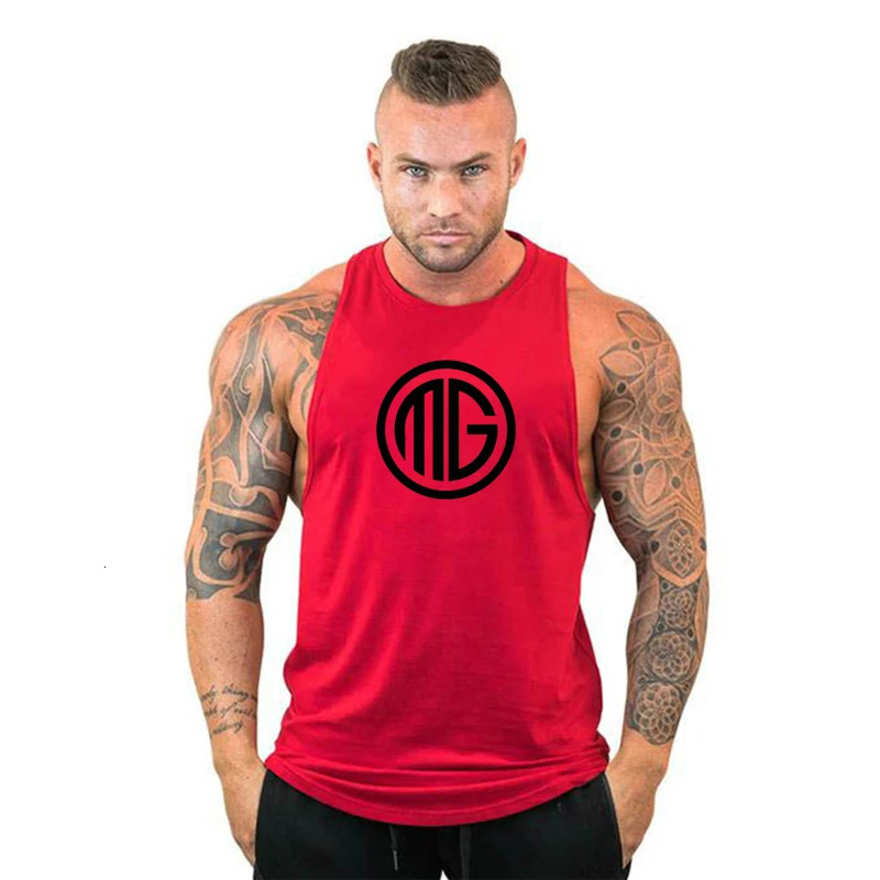 Muscleguys Cotton Gyms Tank Tops Men Sleeveless Tanktops Bodybuilding Clothing Undershirt Fitness Stringer Muscle Vest 240529