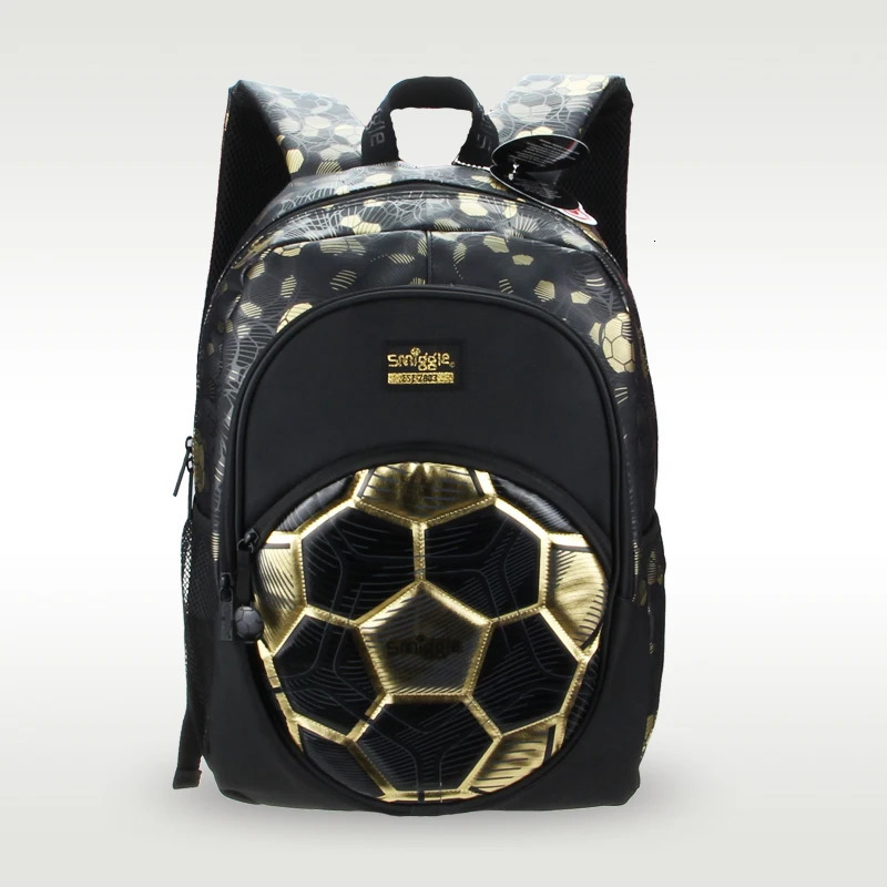 Australia Original Smiggle Golden football backpack childrens backpack fashion versatile childrens bag 7-16 years 16 inch 240530