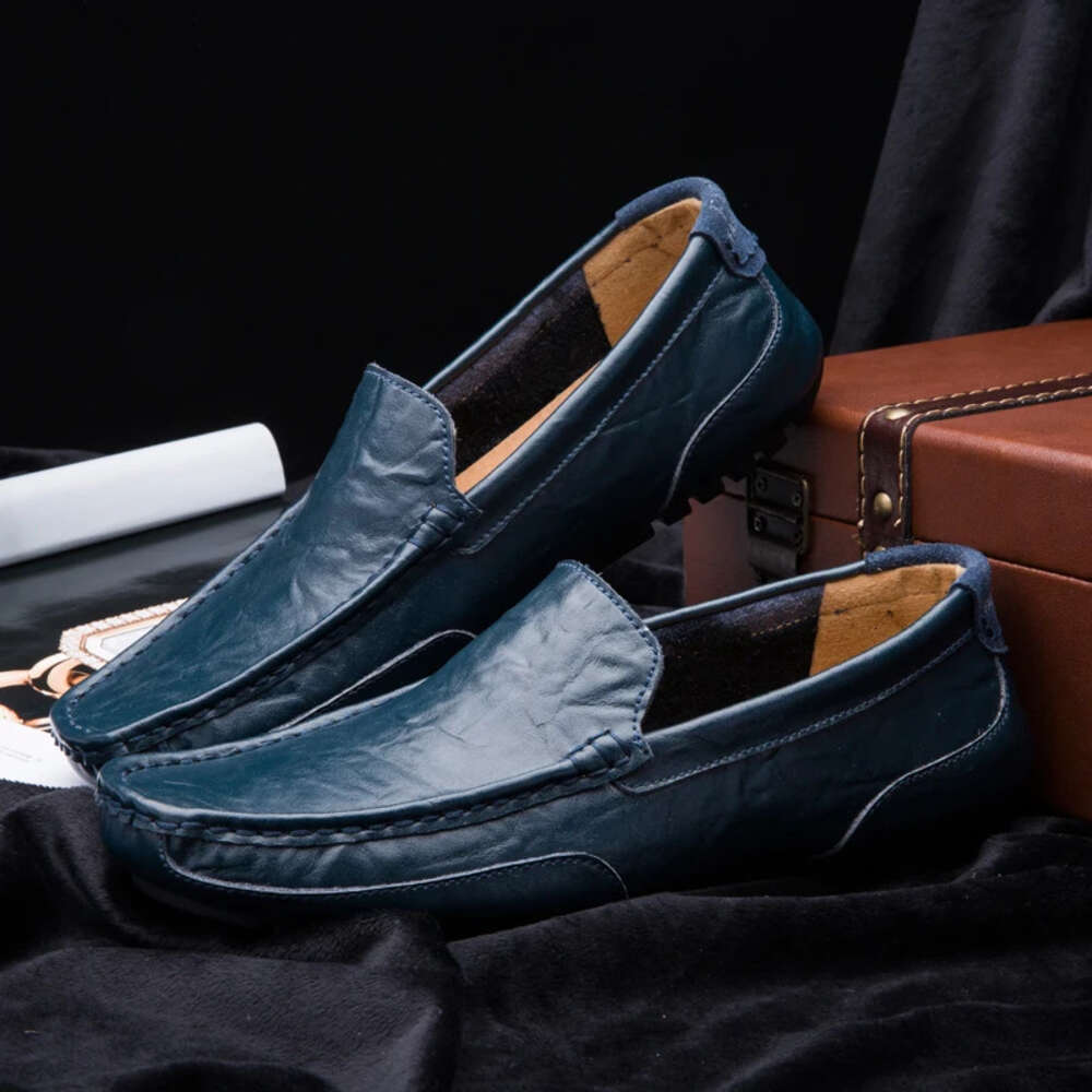 2024 Men Casual Brand Genuine Leather Mens Loafers Moccasins on Driving Shoes