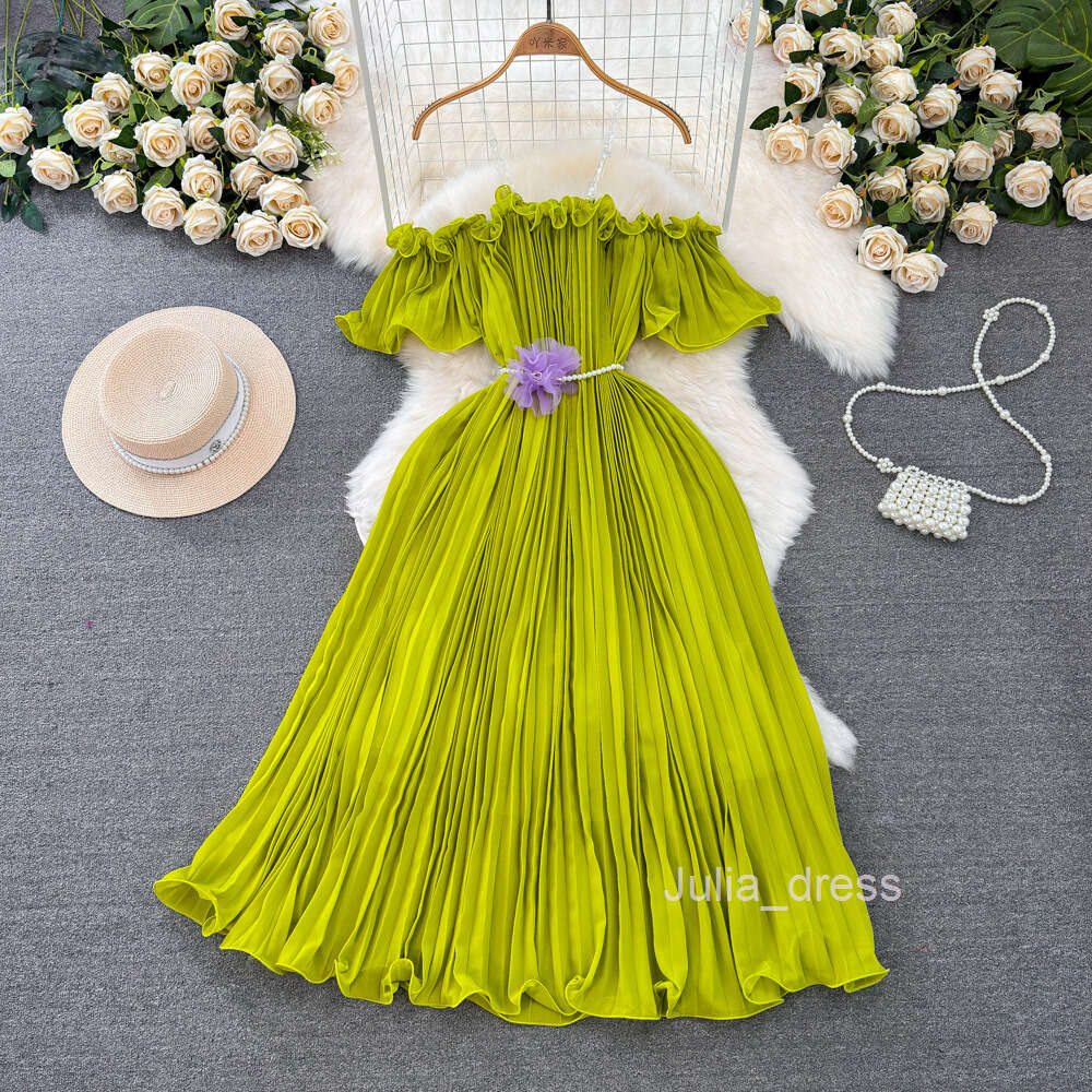 Dopamine Elegant Elderly Sister Youth Bra One Shoulder Dress Womens Spring/Summer New Sexy Small Fragrant Shoulder Long Dress