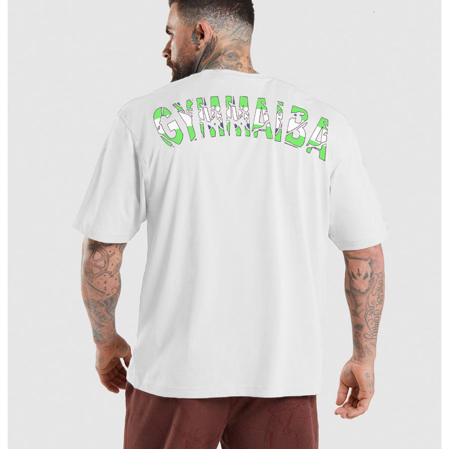 Men American Muscle Shark Street Fitness Gymshark Sports Shortsleeved Mens Tshirt Chris Training Strength Loose Tops 240409