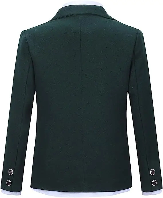 Boys Dark Green Suit For Wedding Party Teenager Kids Ceremony Tuxedo Dress Children Pograph Evening Party Performance Costume 240531