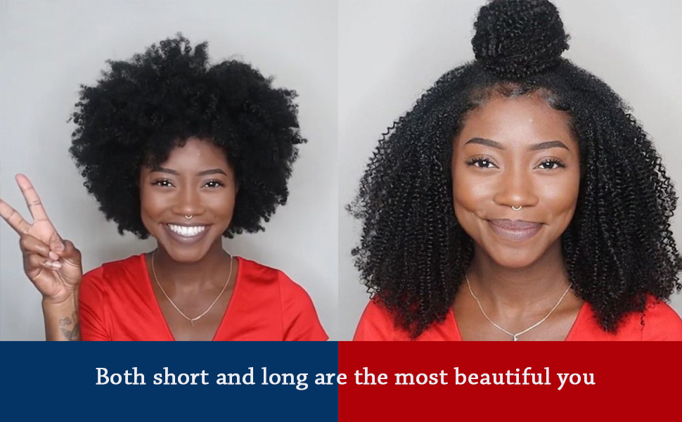 Afro Kinky Curly Clip In Human Hair Extensions Natural Black 7pieces/set 8pcs/set 120Grams