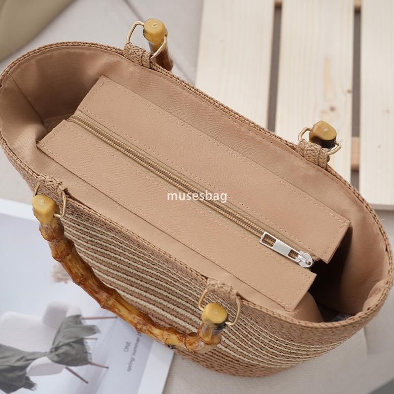 Fashion straw woven bag for women's beach bag designer luxury mini shoulder bag retro women's high-quality handbag versatile large capacity 