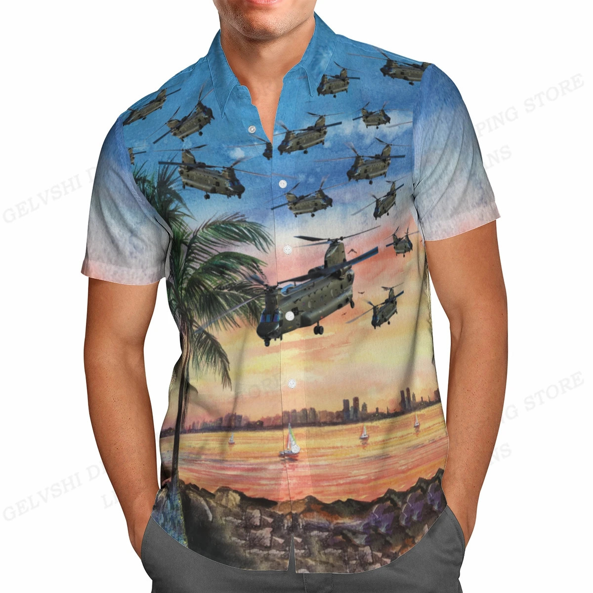 Summer Hawaiian Shirts Fish Printed Shirt Men Women Fashion Short Sleeve Blouse Mens Vocation Lapel Shirts Beach Camisas Sea 240529