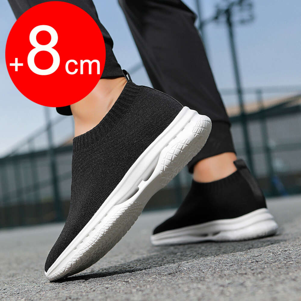 Sneakers Men Elevator 6 8CM Height Increased Man Summer Mesh Lift White Socks Invisible Inner Heighten Shoes 9d19a
