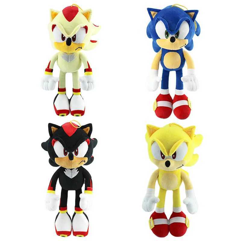 Stuffed Plush Animals 33cm Sonic High Quty Plush Toy Cartoon Hedgehog Doll Tail Shadow Soft Fill Anime Christmas Childrens Birthday Gift T240531