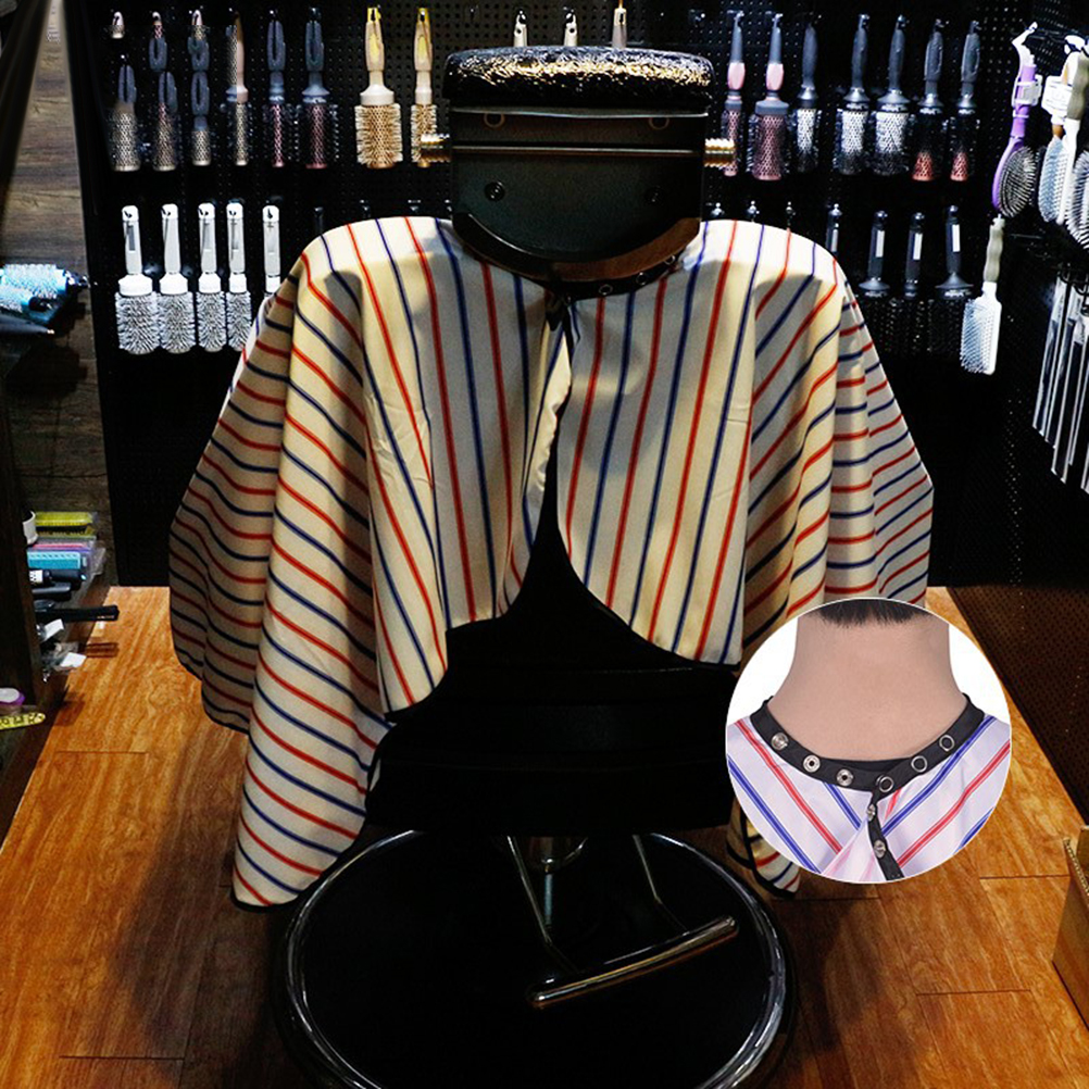 Hair Dressing Tools Durable Striped Haircutting Gown Hair Dyeing Cloth Barber Cape for Home Barber