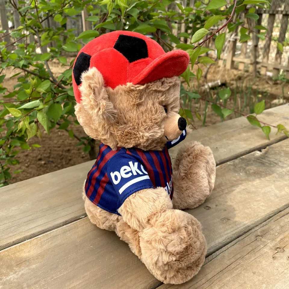 Stuffed Plush Animals 25-35cm Red Football Hat Teddy Bear Filled Plush Toy Doll Children Baby Toy Boys and Girls Brithday Gift T240531