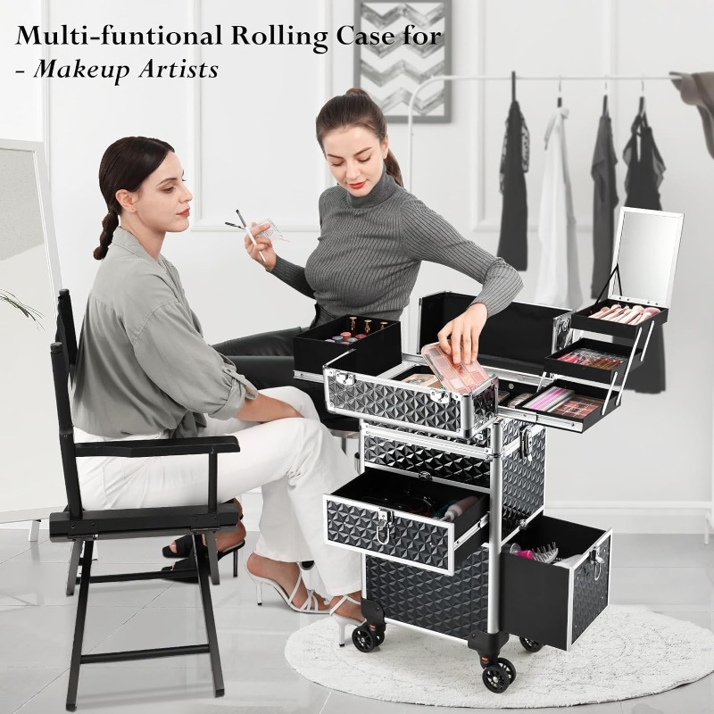 Joli Rolg Makeup Case 4 in 1 with Wheels & Drawers Large Professional Cosmetology LockableTravel Cosmetic Storage d9b6 4