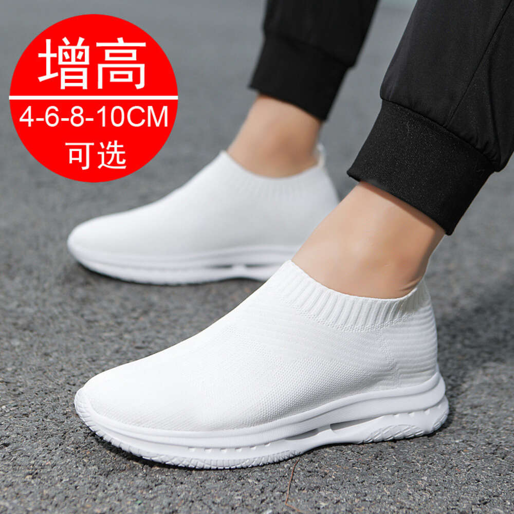 Sneakers Men Elevator 6 8CM Height Increased Man Summer Mesh Lift White Socks Invisible Inner Heighten Shoes 9d19a
