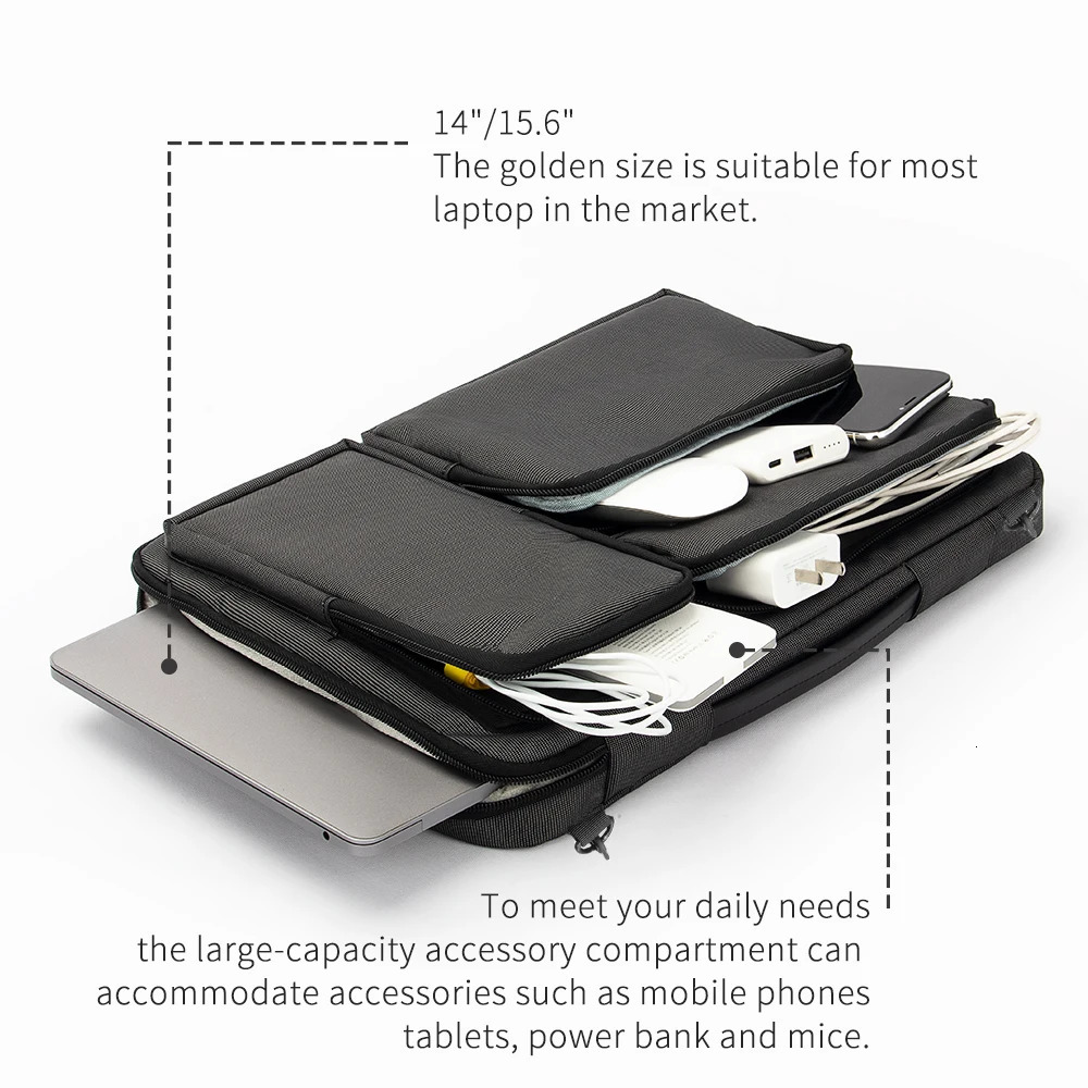 Laptop Bag Notebook Shoulder Bag For Macbook Air Pro Waterproof 14 15.6 Inch Computer Sleeve Pouch Handbag For Student Business 240528