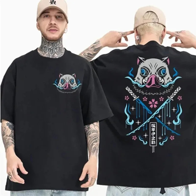 Summer Mens Demon Killer T-Shirt Oversize Cotton Short Sleeve T-Shirt Japanese Anime Beast Fiess Tees Casual Women Top 240524