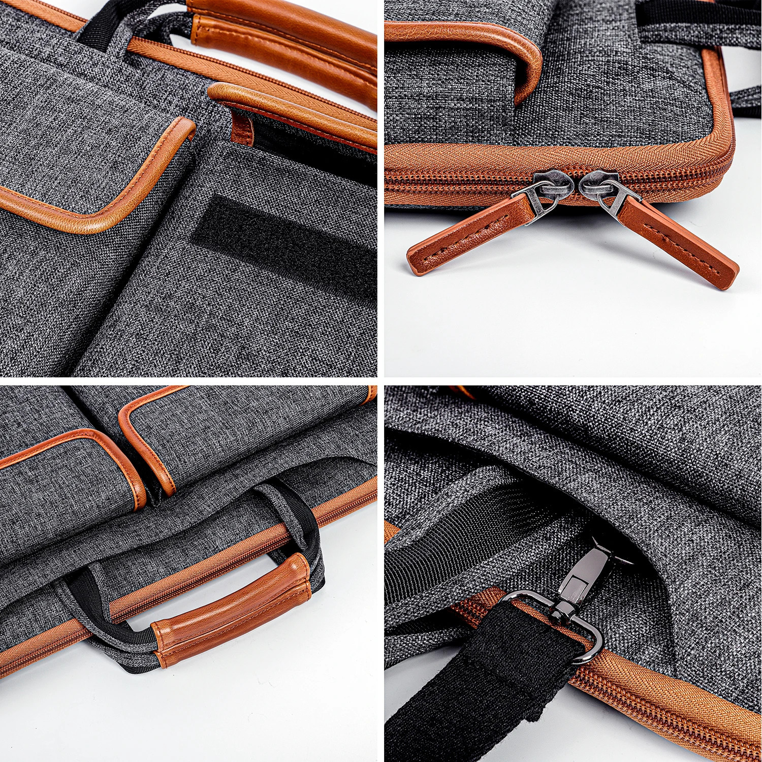 MCHENG 10131415617.3 Inch Multi Pocket Large Capacity Laptop Briefcase Shoulder Messenger Bag 240528