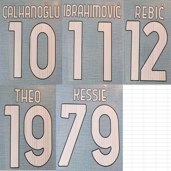 2021 HOME CALHANOGLU IBRAHIMOVIC REBIC THEO KESSIE nameset patch