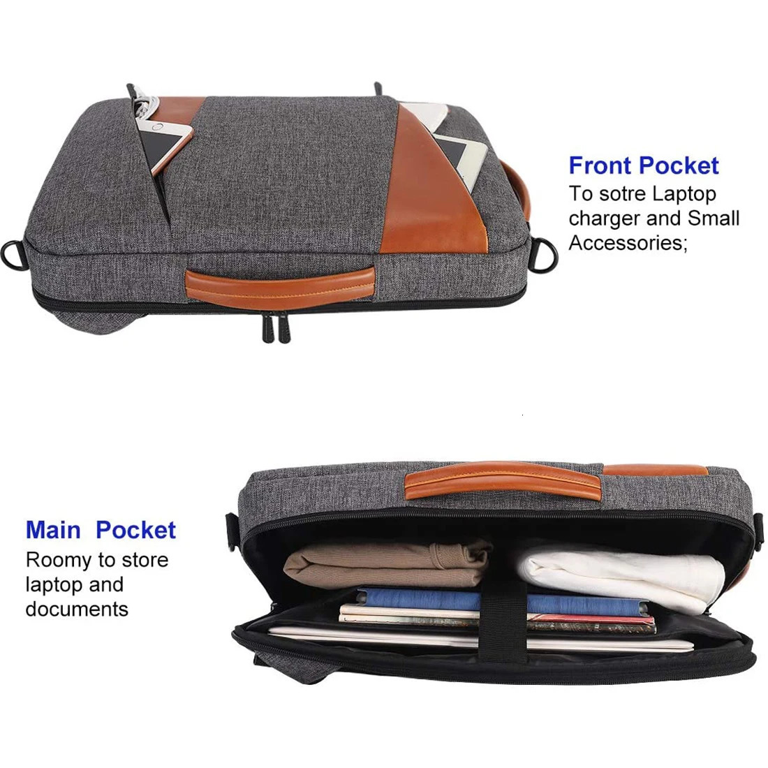 DOMISO 1415617 Inch Laptop Sleeve Business Briefcase Backpack Water-Resistant Notebook Shoulder Bag 240528