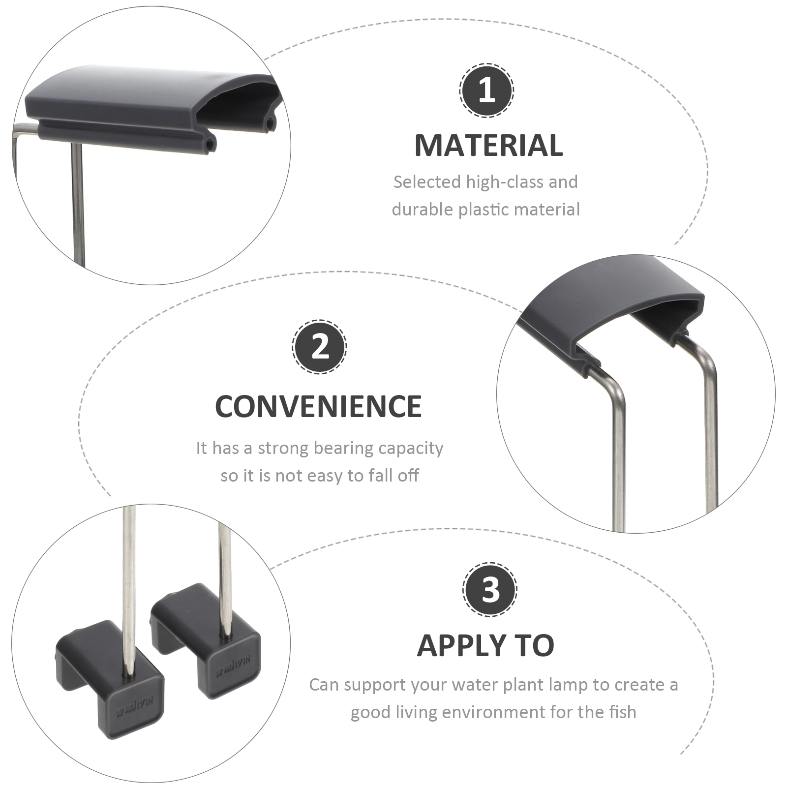 2 Pcs Fish Tank Light Bracket Holder Plastic Aquatic Lamp Aquarium Plant Accessories Bowl