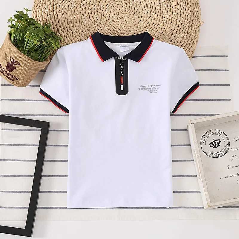 Polos Polos Childrens polo shirt boys short seven piece T-shirt cotton baby polo shirt childrens lapel top WX5.29