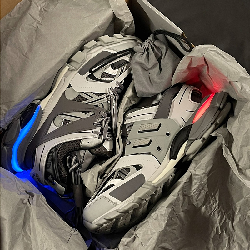 Designer Track Led 3 3.0 Casual Shoes For Men Women Luxury Platform Sneakers Black White Orange Grey Pink Blue Red Yellow Paris Lace Up Sneaker Sports Mens Trainers