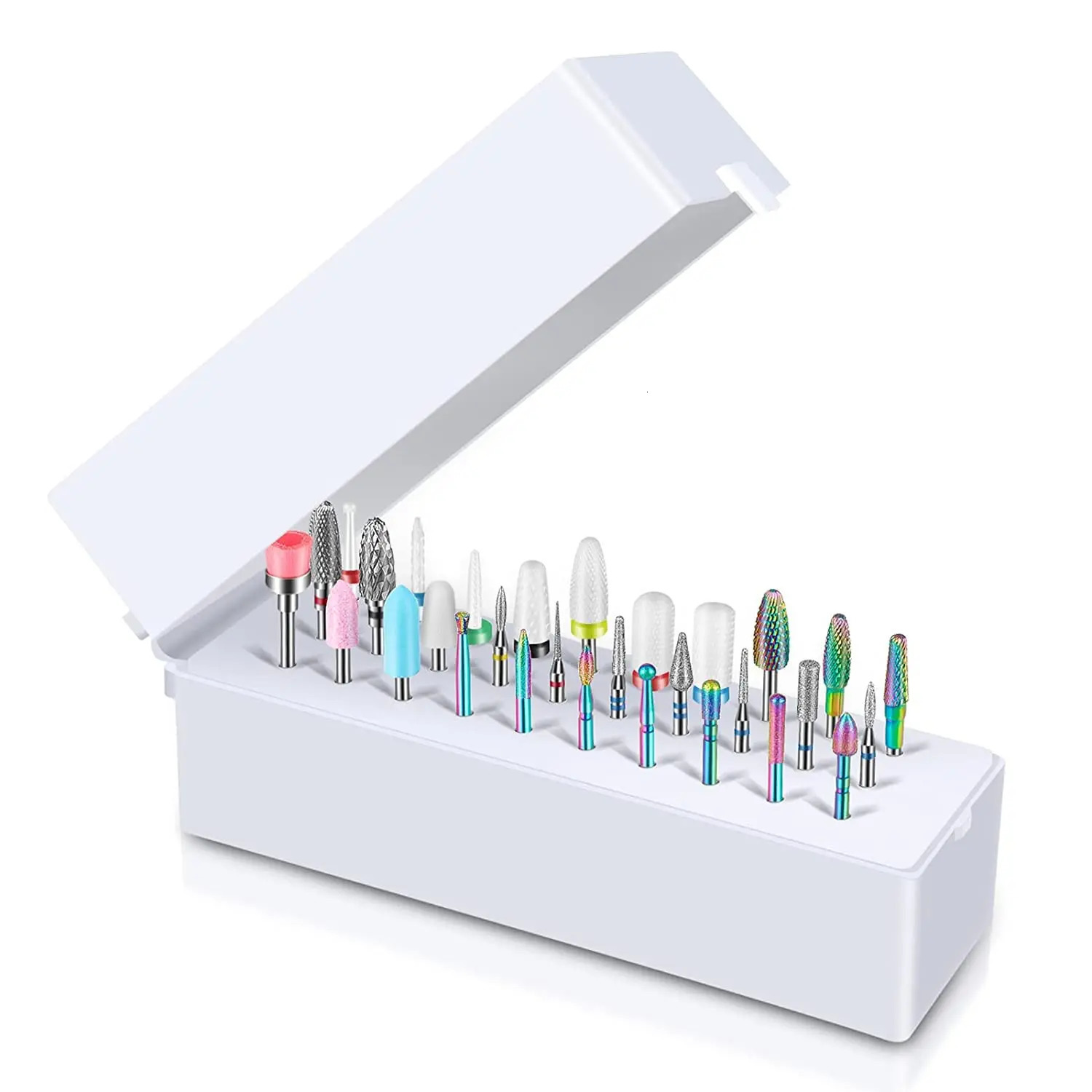 30pcs nail bit Ceramic diamond cuticle Effile carbide remover for home salon acrylic gel nail processing tool 240511