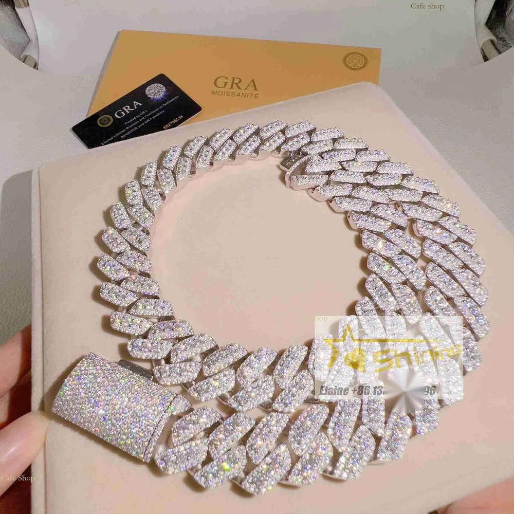 14mm Big Men Necklace Designer Jewelry Pendant Necklaces Bracelet with Seconds Over Tester Hip Hop Iced Out Vvs Moissanite Dia Sier Cuban k Chain AA+