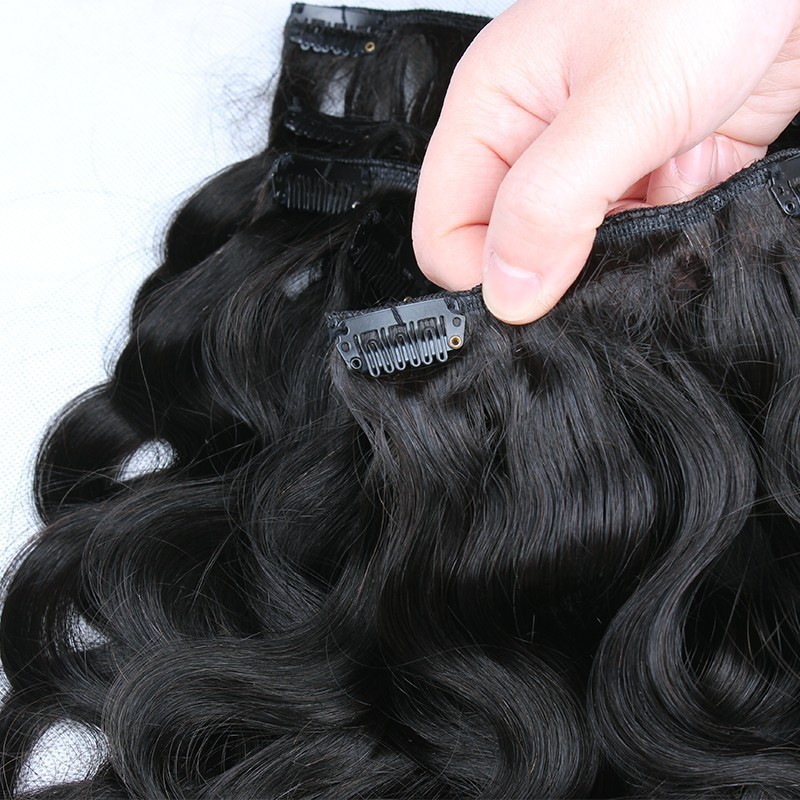 Body Wave Clip In Human Hair Extensions Natural Black 7pieces/set 8pcs/set 120Grams