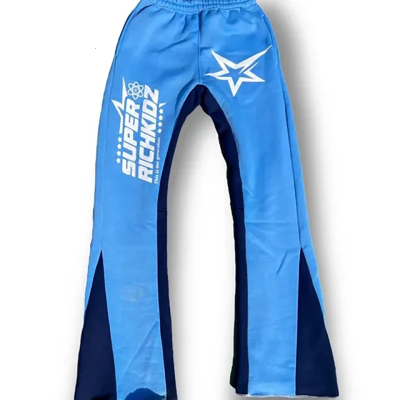 Y2k Pants Men Loose Graphic Trousers Casual Sweatpants Mid Waist Sporty Female Clothes Streetwear Hip Hop Vintage Flared Pants 240527