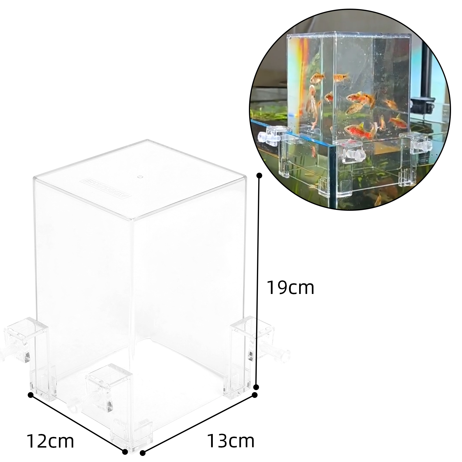 Transparent Fish Elevator With Brackets Expanded Swim Area Aquarium Accessories For Improving Oxygen Circulation